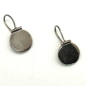 Sterling Silver Pierce Earrings Round Dangles Drops Blanks For Personalization